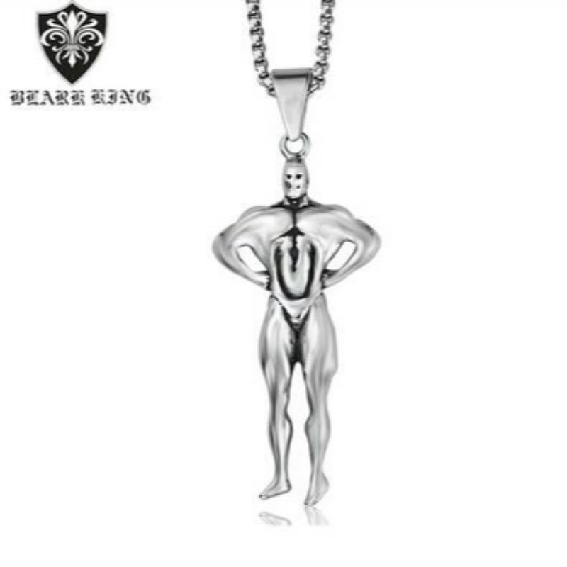 Sports and fitness accessories stainless steel men's pendants European and American personality muscle type men's fitness pendants