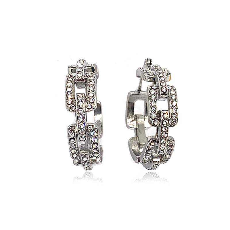 European and American fashion stainless steel zircon earrings (do not fade)