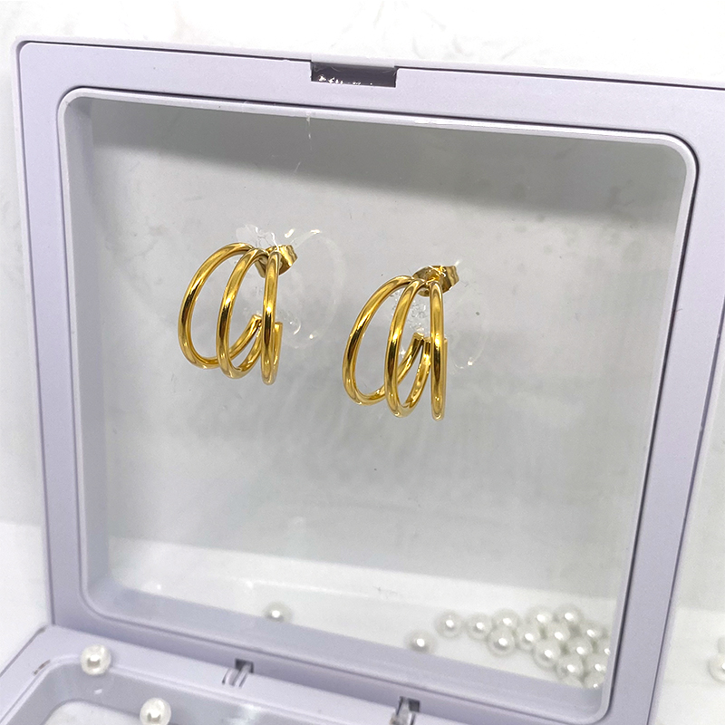 Stainless steel vacuum gold-plated 18k/14k earrings